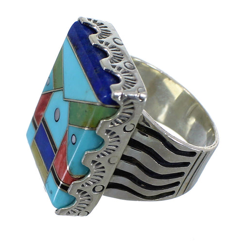 Multicolor Silver Southwest Ring Size 7-1/4 YX76179